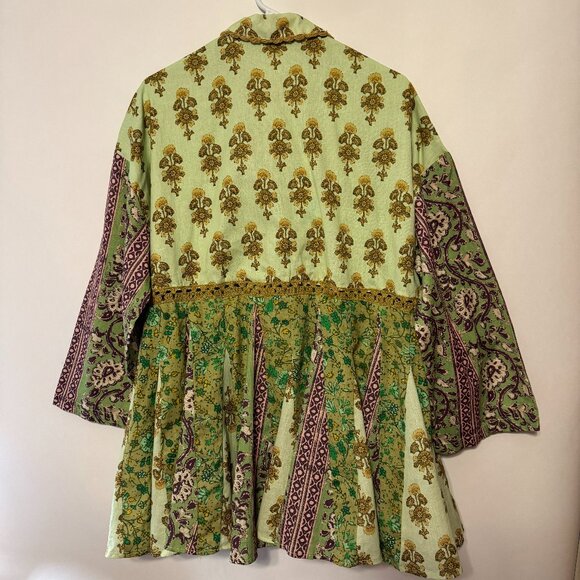 NEW FREE PEOPLE HAZY BABY PATCHWORK BABYDOLL SHIRT DRESS (❁´◡`❁) - Picture 6 of 6